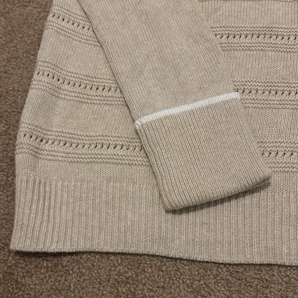 White + Warren shoulder button pointelle sweater - Picture 4 of 8